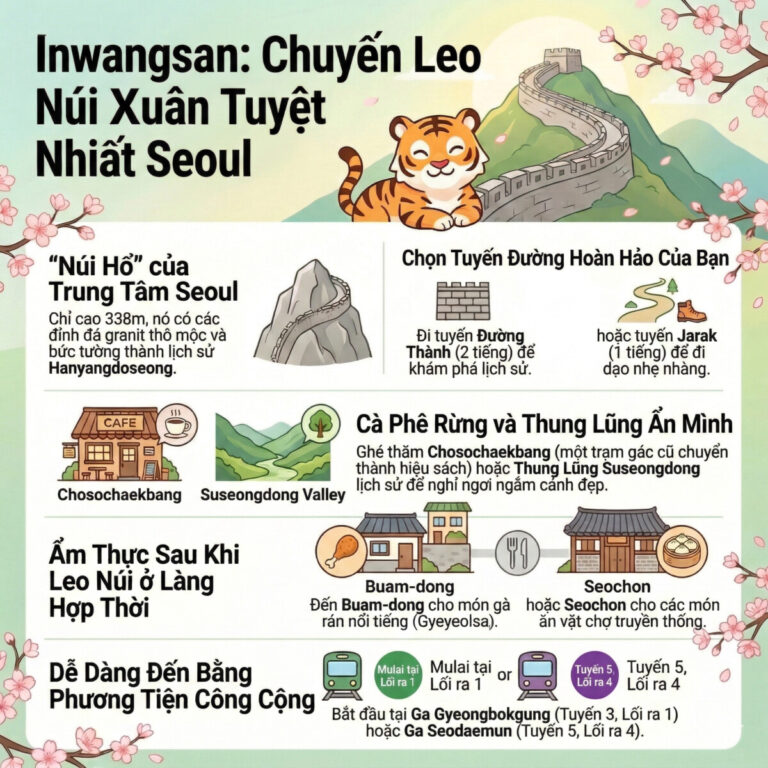 Hướng dẫn leo núi Inwangsan mùa xuân